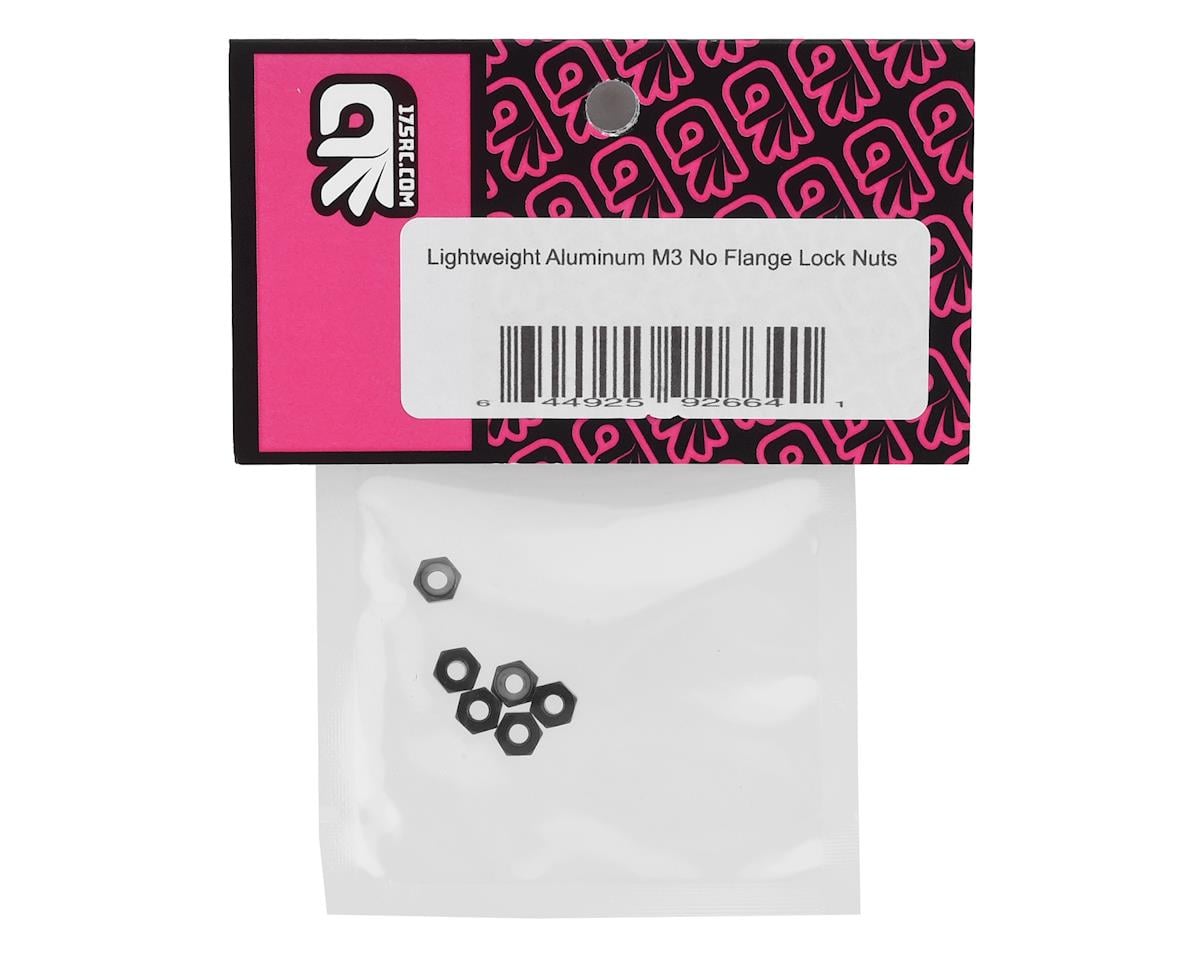175RC Lightweight Aluminum M3 Lock Nuts (Black) (6)