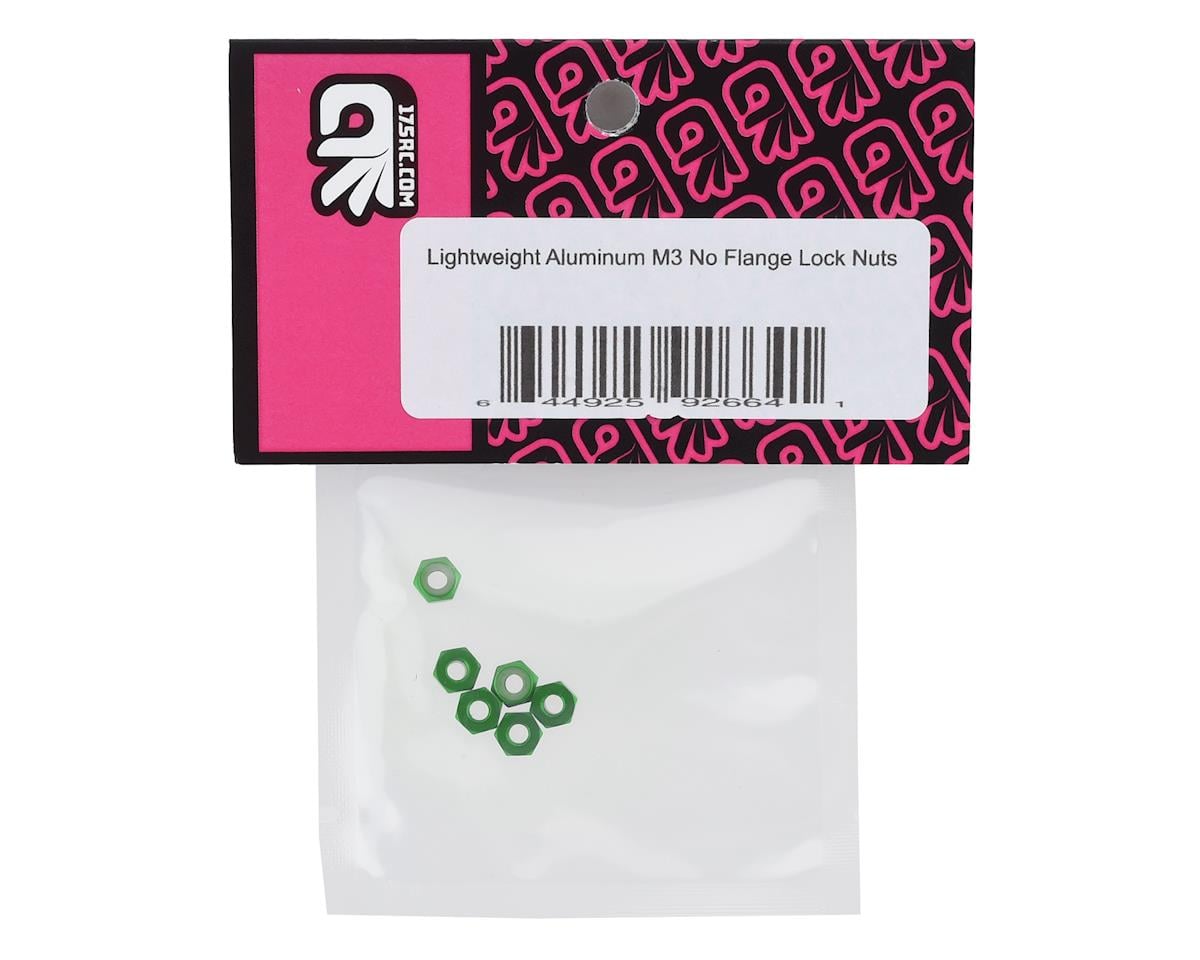 175RC Lightweight Aluminum M3 Lock Nuts (Green) (6)