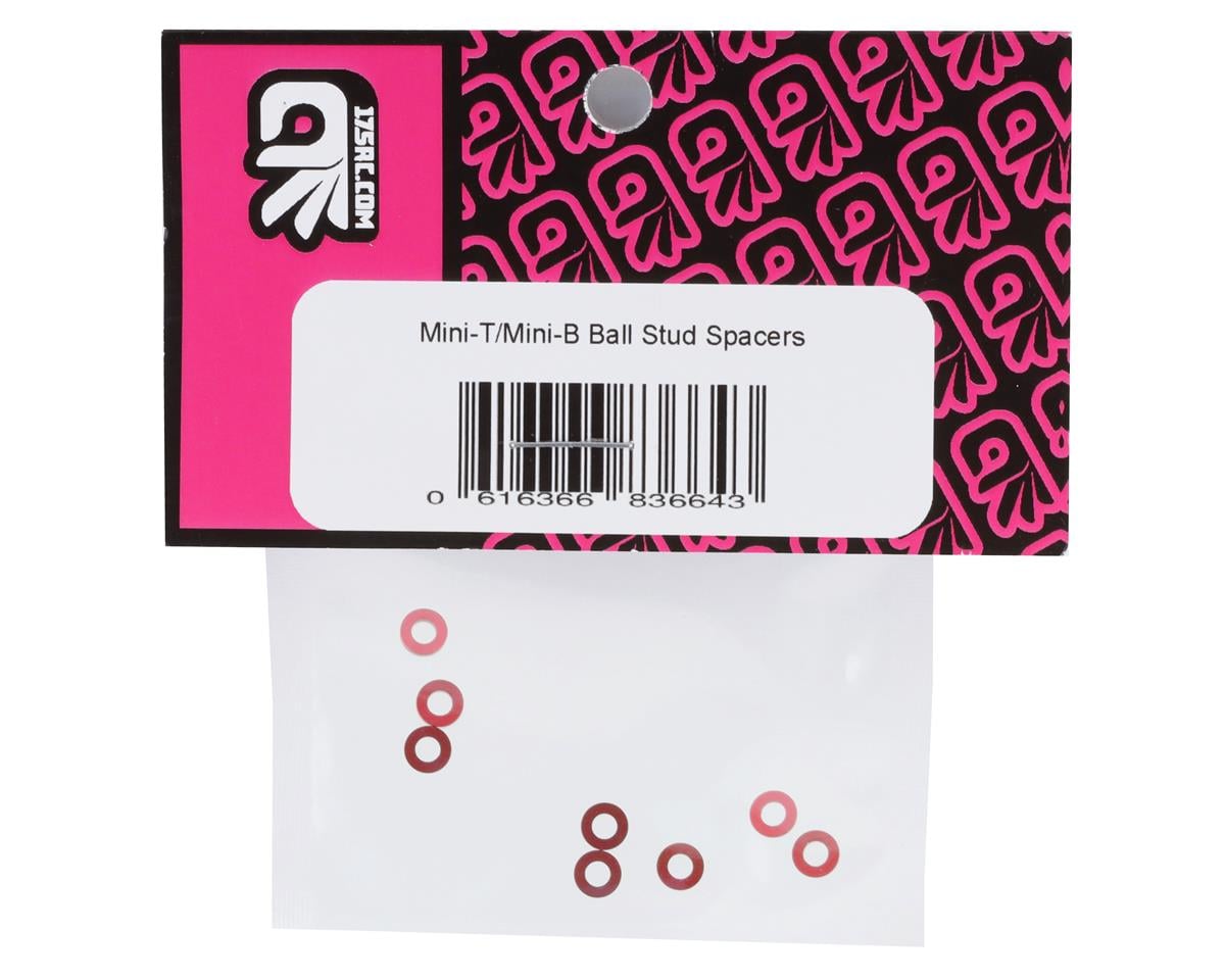175RC Mini T/B Ball Stud Spacers (Red) (12)