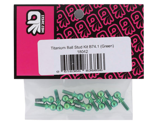 175RC Associated B74.1 Titanium Ball Stud Kit (Green) (12)