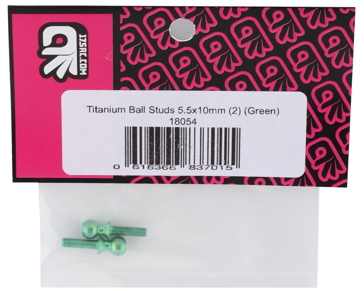175RC 5.5x10mm Titanium Ball Studs (Green) (2)
