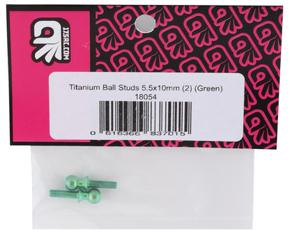 175RC 5.5x10mm Titanium Ball Studs (Green) (2)