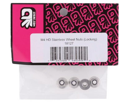 175RC HD Stainless Steel 4mm Nylon Locknuts (Silver)