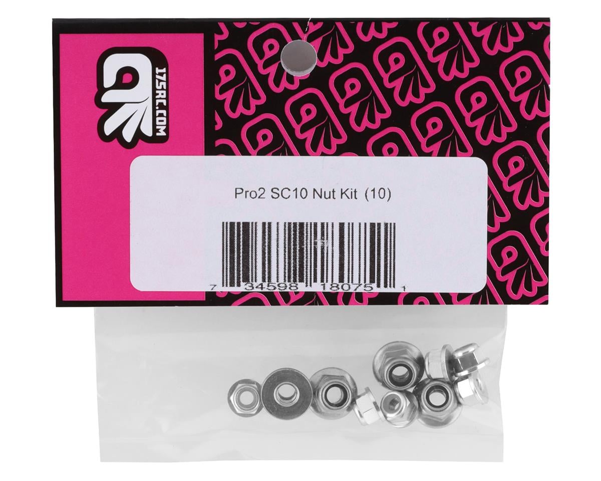 175RC Pro2 Sc10 Nut Kit (Silver) (10)