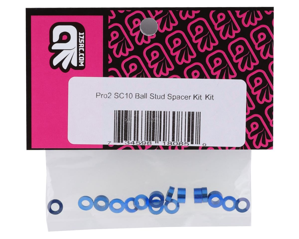 175RC Pro2 Sc10 Ball Stud Spacer Kit (Blue) (16)
