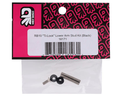175RC RB10 "Ti-Look" Lower Arm Studs (Black) (2)