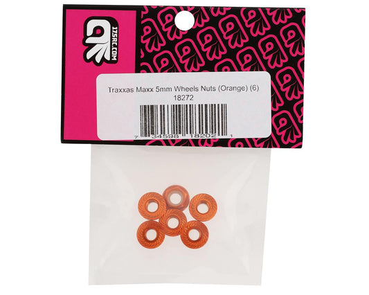 175RC 5mm Wheel Nuts for Traxxas Maxx (Orange) (6)