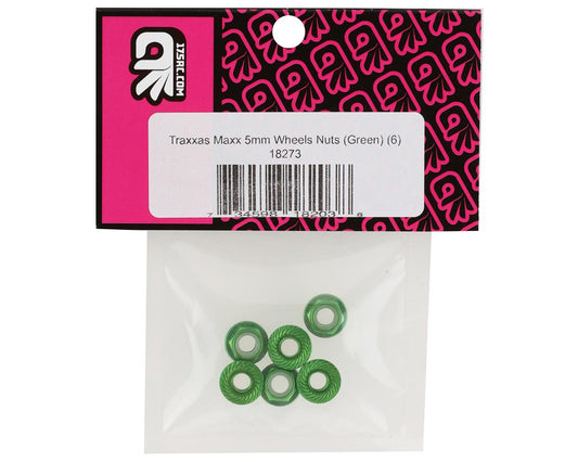 175RC 5mm Wheel Nuts for Traxxas Maxx (Green) (6)