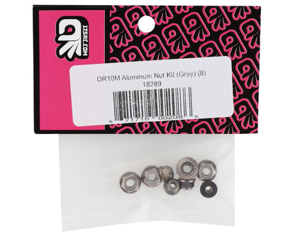 175RC Associated DR10M Aluminum Nut Kit (Grey) (8)