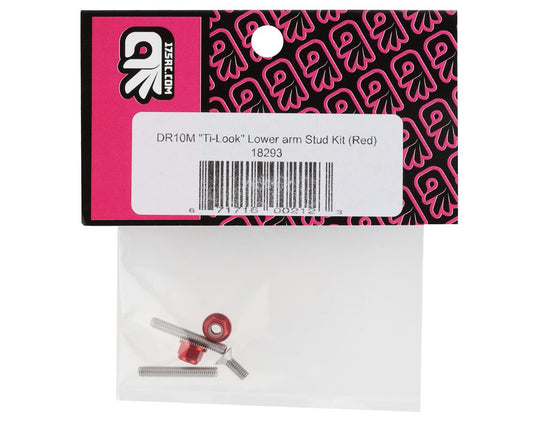 175RC Associated DR10M "Ti-Look" Lower Arm Stud Kit (Red)