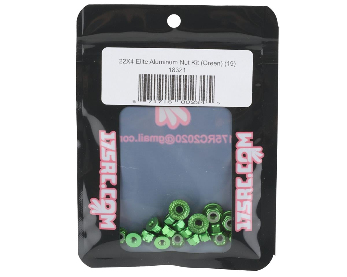 175RC Losi 22X-4 Elite Aluminum Nut Kit (Green) (19)