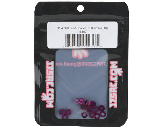 175RC Associated B6.4/B6.4D Ball Stud Spacer Kit (Purple) (16)