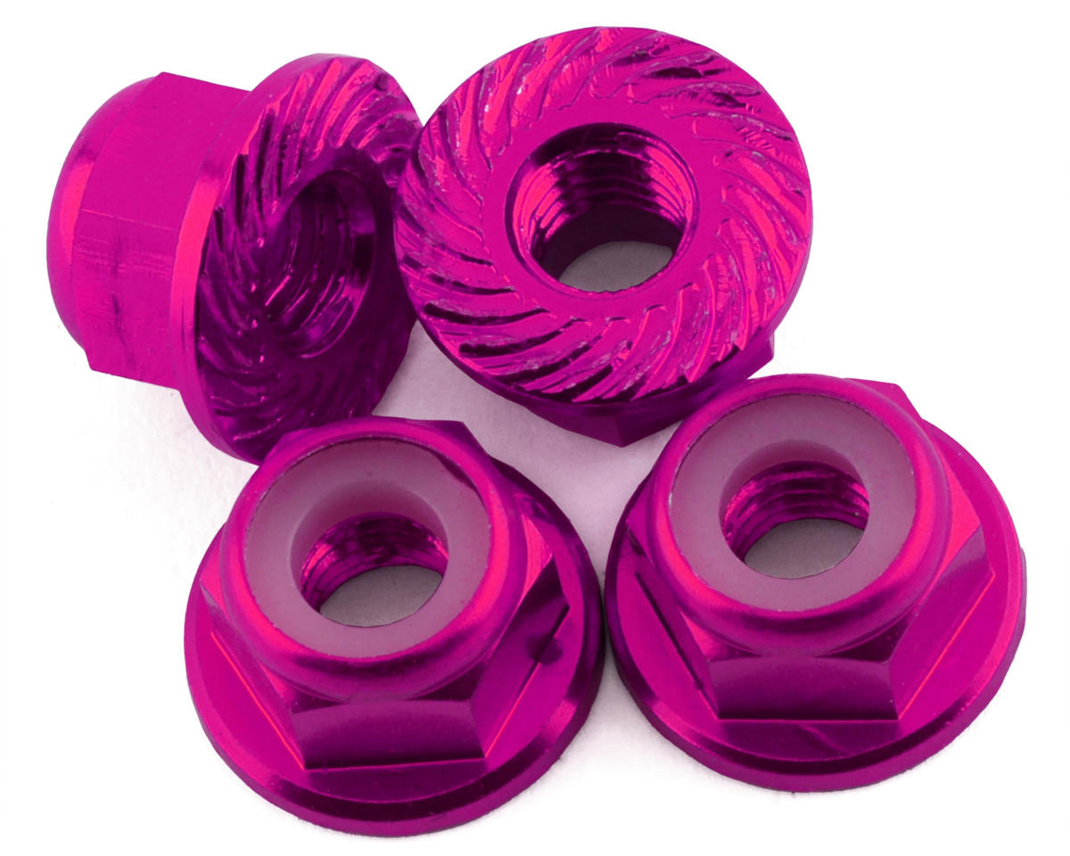 175RC 4mm Locking Wheel Nuts for Traxxas Hoss (Pink) (4)