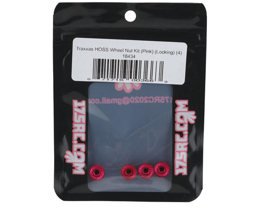 175RC 4mm Locking Wheel Nuts for Traxxas Hoss (Pink) (4)