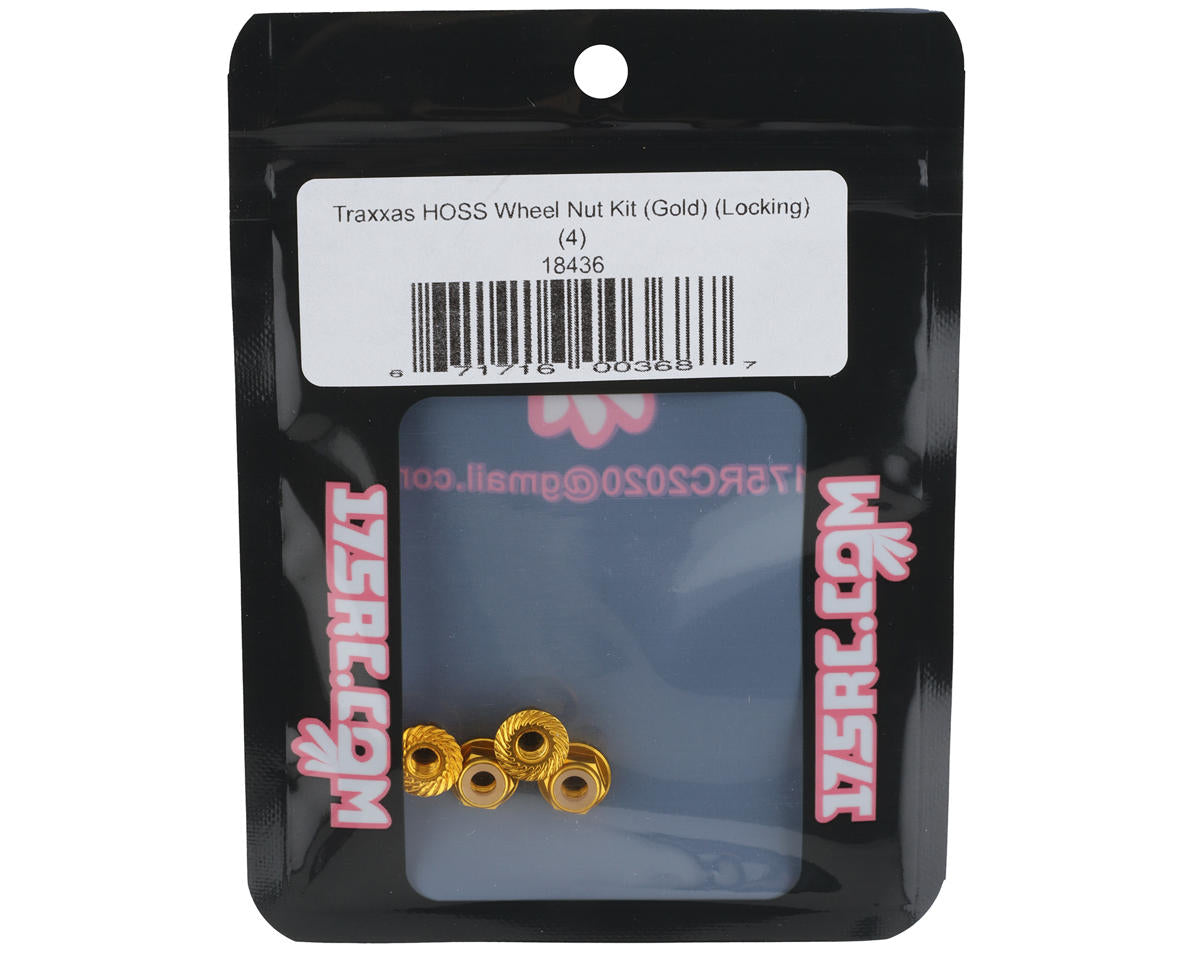 175RC 4mm Locking Wheel Nuts for Traxxas Hoss (Gold) (4)