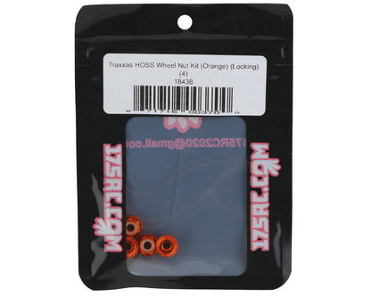 175RC 4mm Locking Wheel Nuts for Traxxas Hoss (Orange) (4)