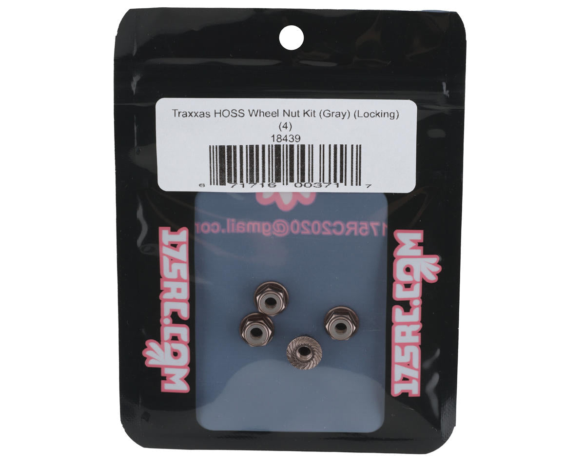 175RC 4mm Locking Wheel Nuts for Traxxas Hoss (Grey) (4)