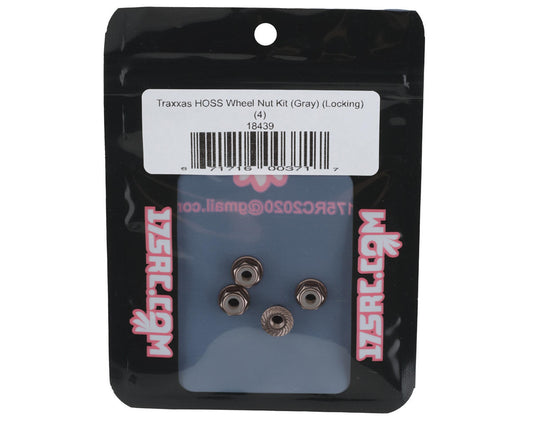 175RC 4mm Locking Wheel Nuts for Traxxas Hoss (Grey) (4)
