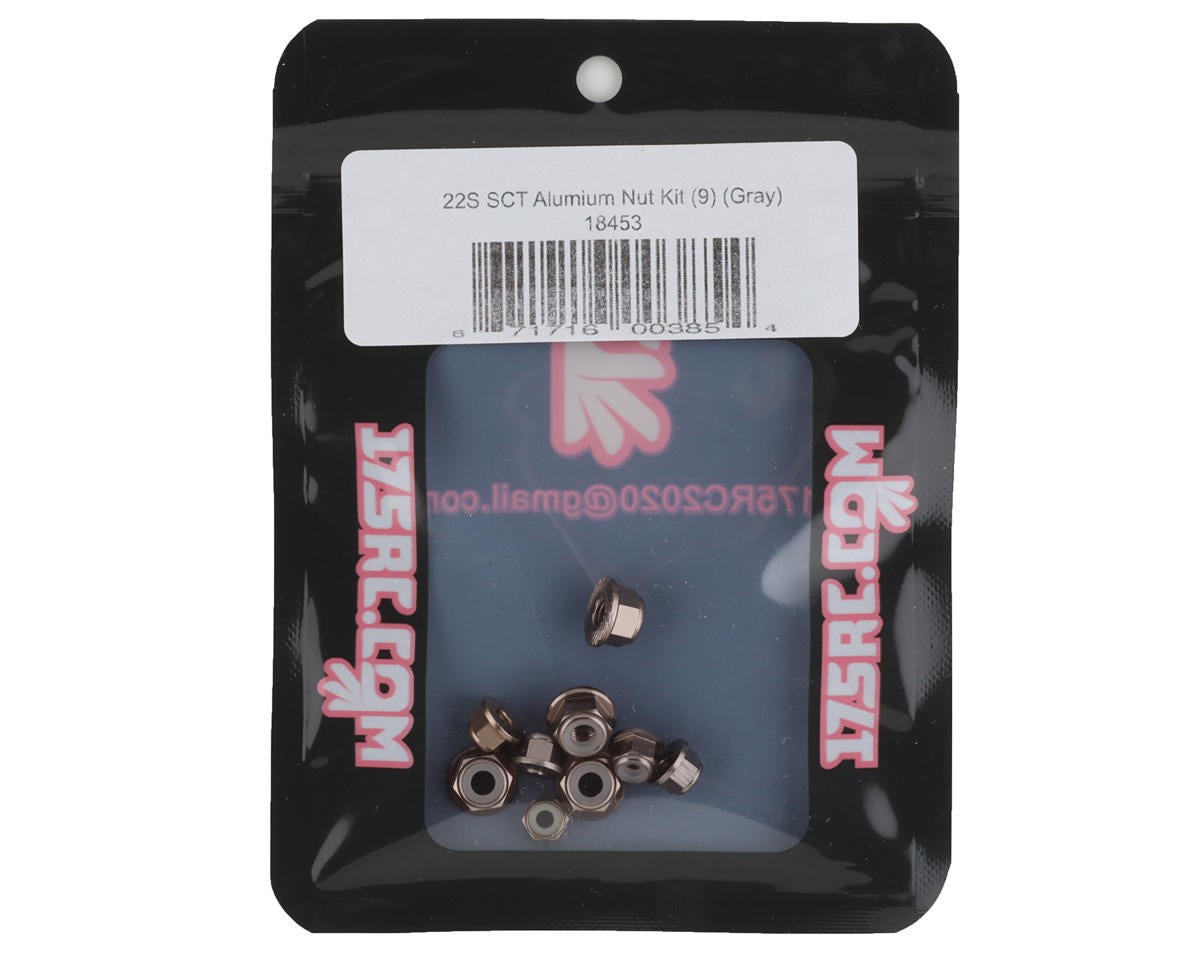 175RC Losi 22S SCT Aluminum Nut Kit (Grey) (9)