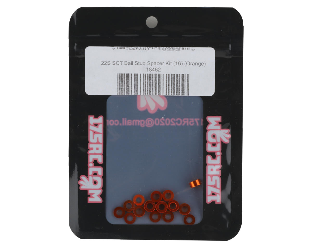 175RC Losi 22S SCT Ball Stud Spacer Kit (Orange) (16)