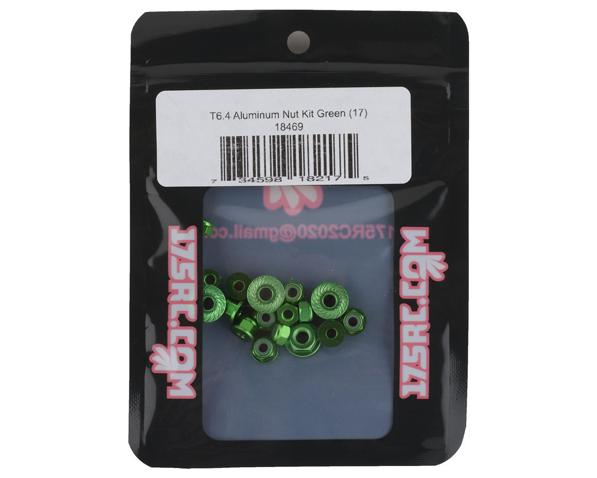 175RC T6.4 Aluminum Nut Kit (Green) (17)