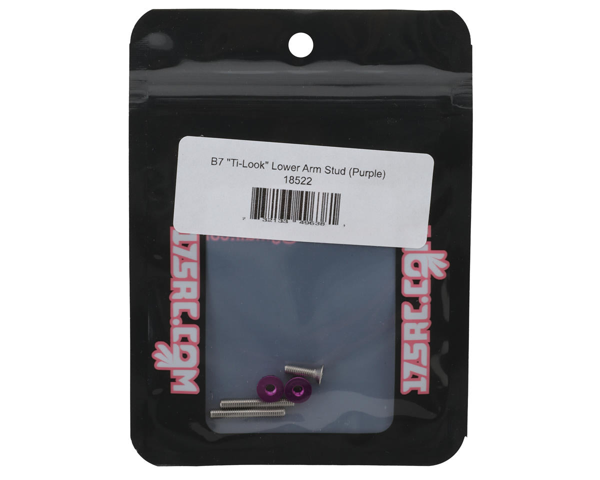 175RC RC10B7/B7D "Ti-Look" Lower Arm Stud Kit (Purple)