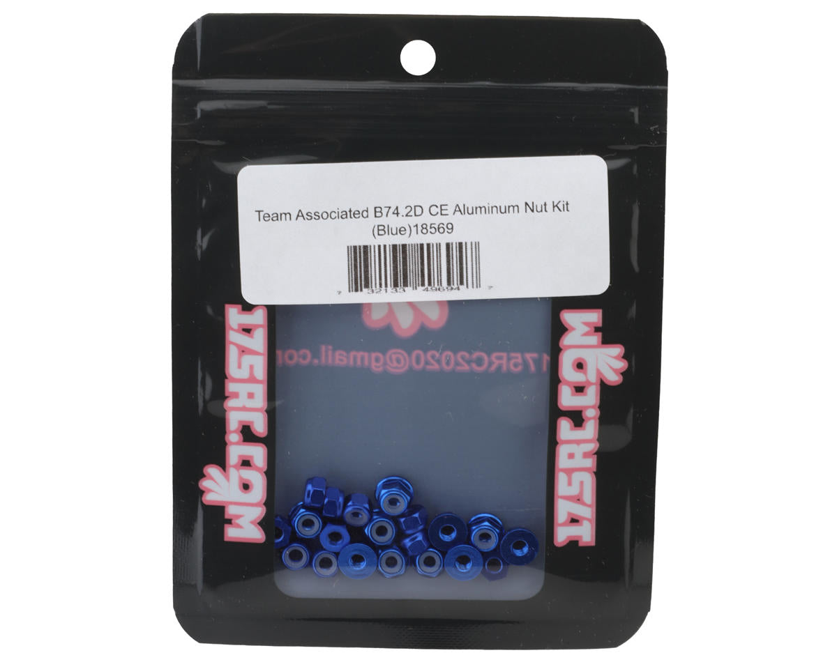 175RC Team Associated RC10B74.2D CE Aluminum Nuts Kit (Blue)