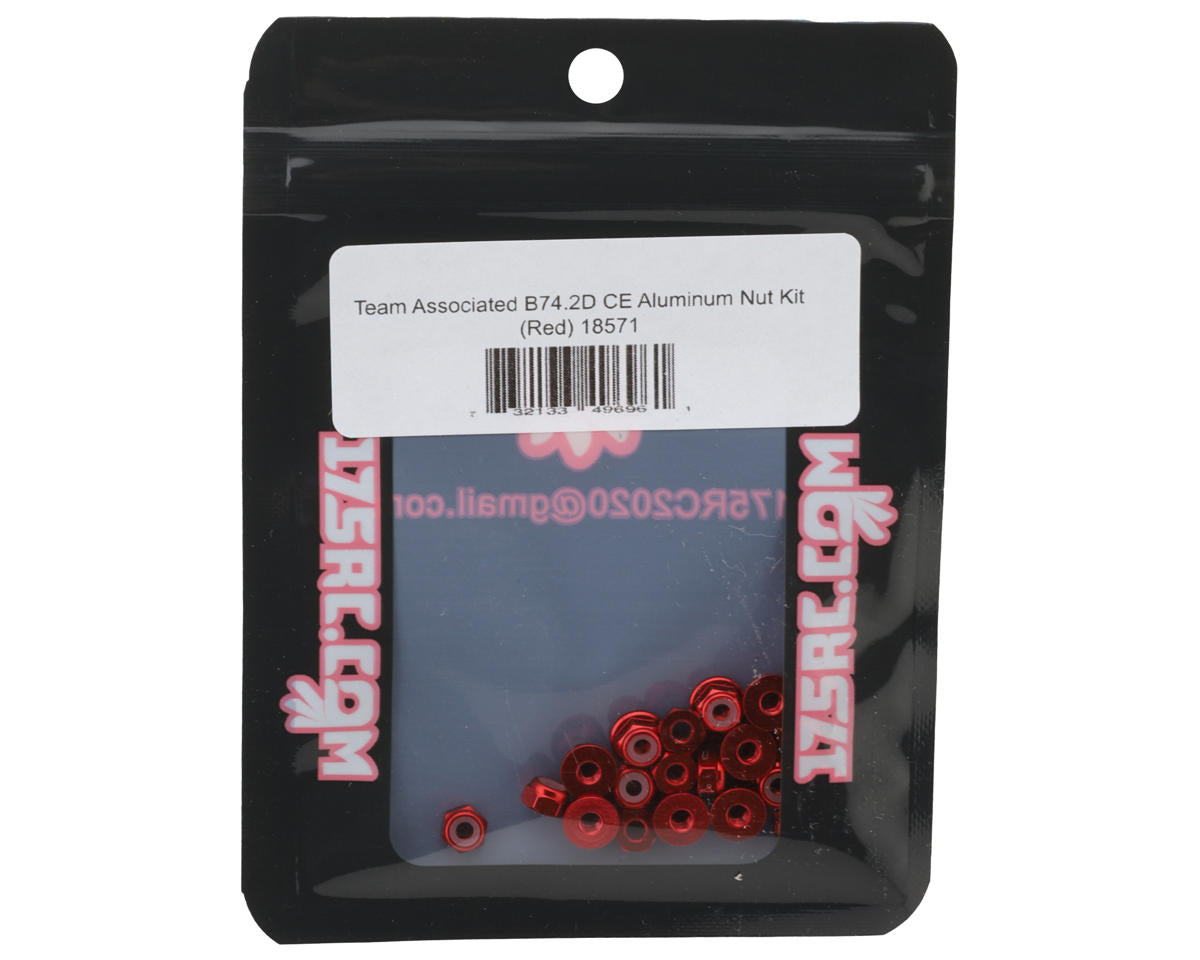 175RC Team Associated RC10B74.2D CE Aluminum Nuts Kit (Red)