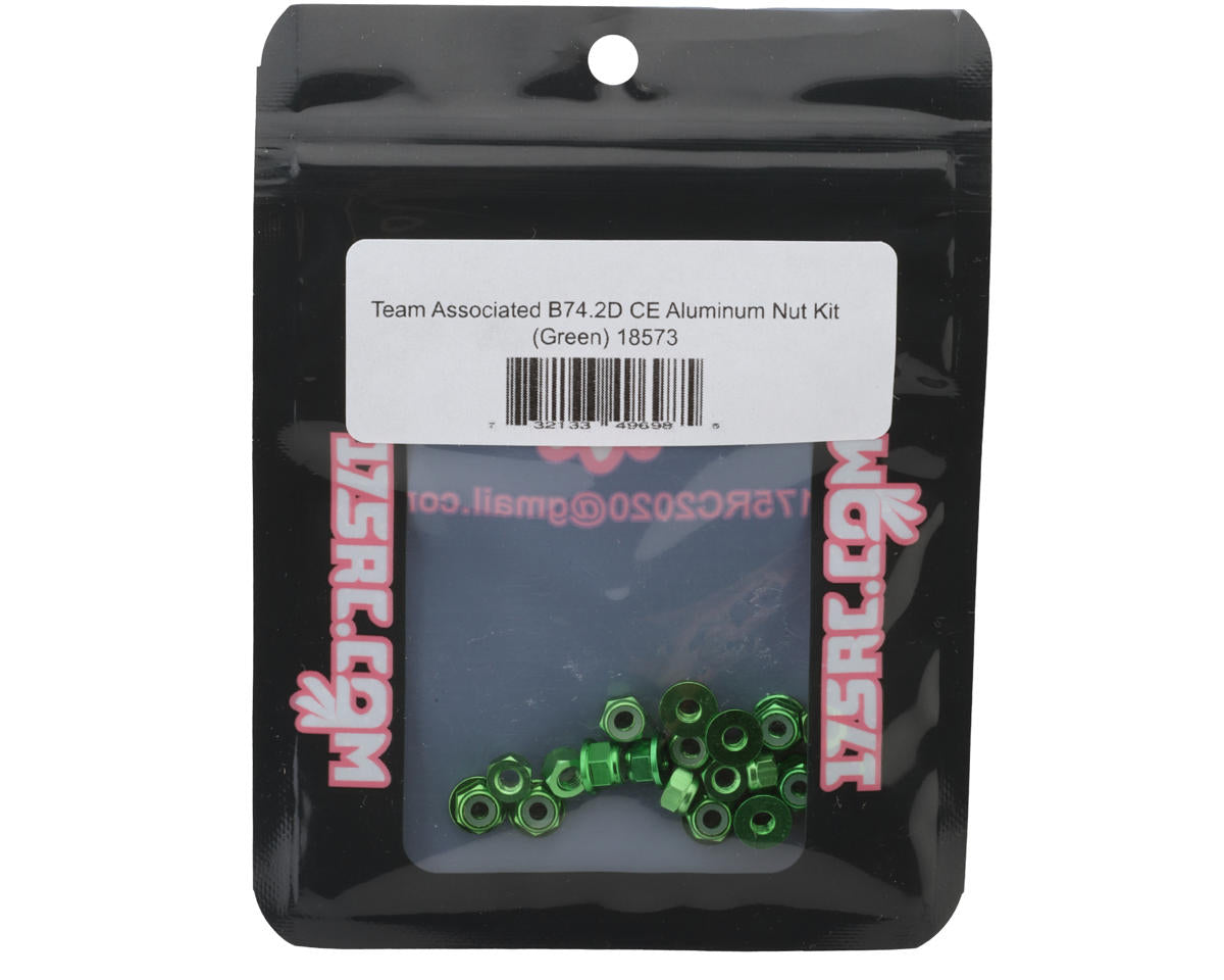 175RC Team Associated RC10B74.2D CE Aluminum Nuts Kit (Green)