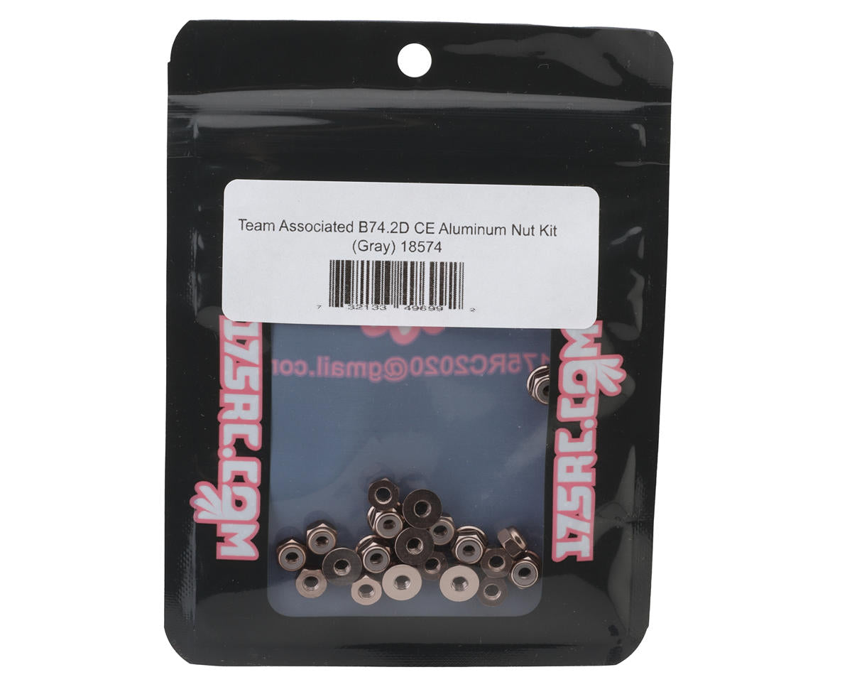 175RC Team Associated RC10B74.2D CE Aluminum Nuts Kit (Grey)