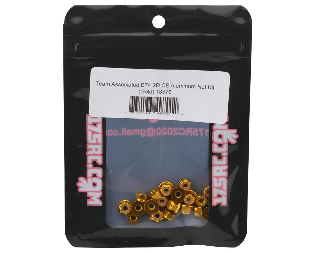 175RC Team Associated RC10B74.2D CE Aluminum Nuts Kit (Gold)
