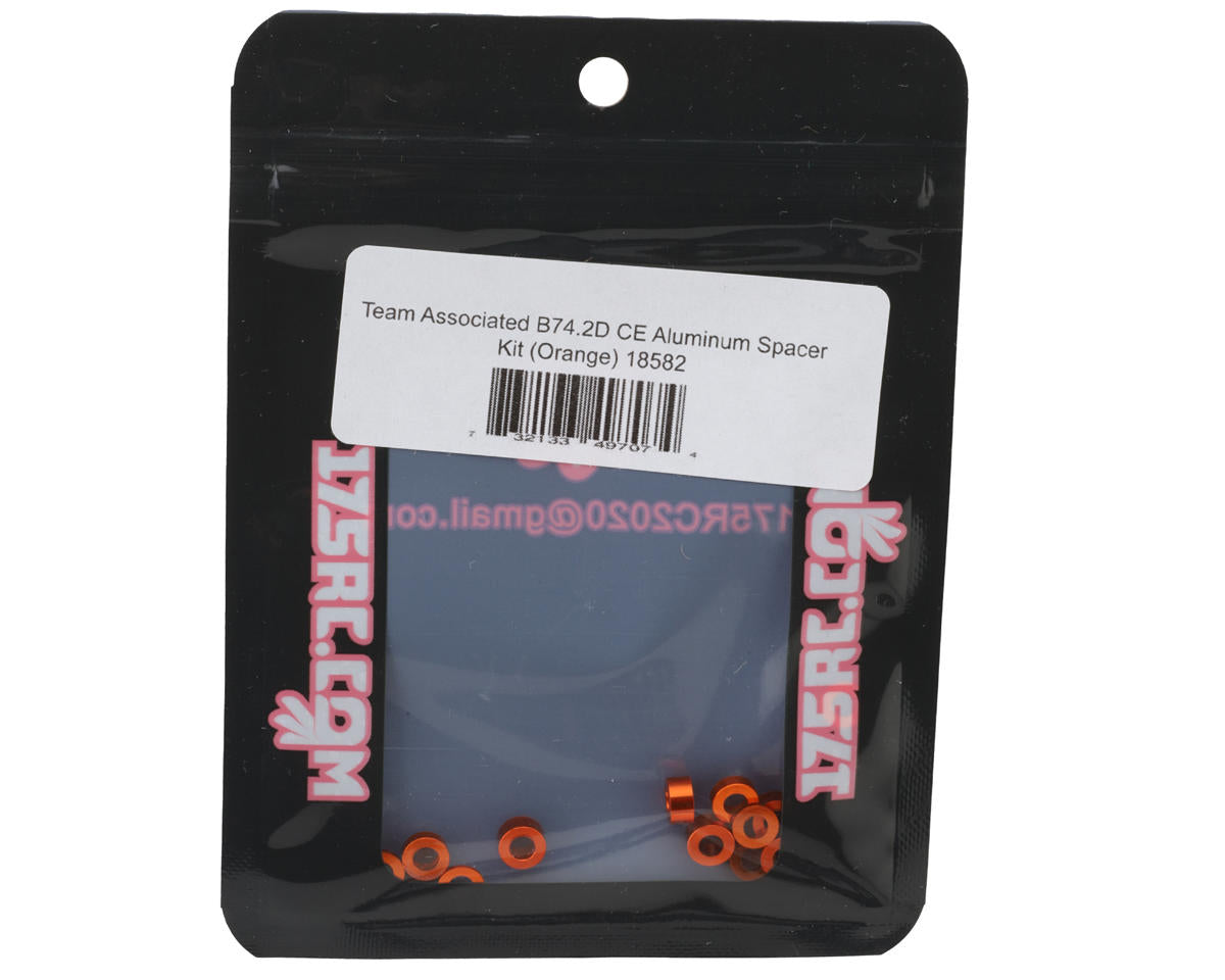 175RC Team Associated RC10B74.2D CE Aluminum Spacers Kit (Orange)