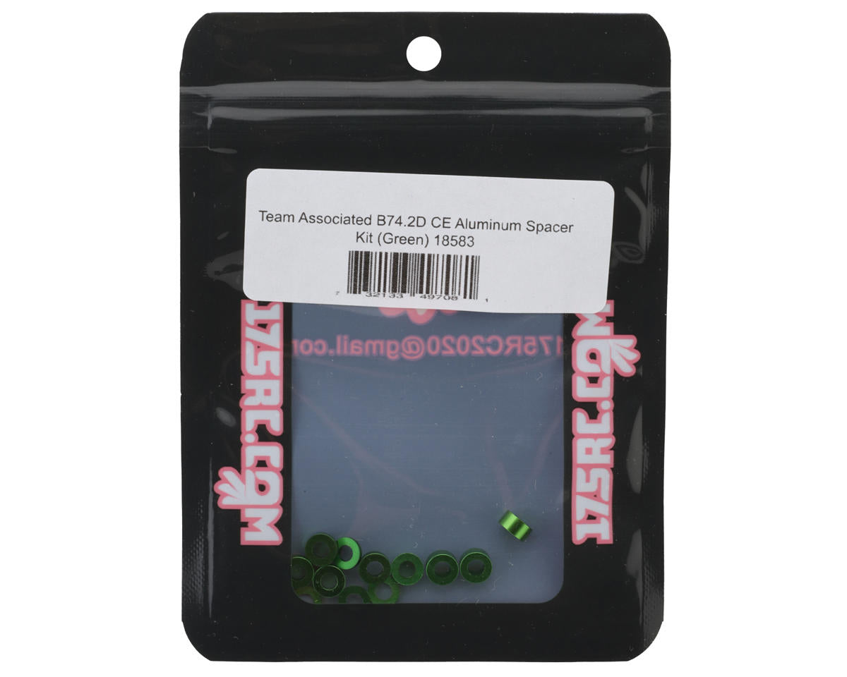 175RC Team Associated RC10B74.2D CE Aluminum Spacers Kit (Green)