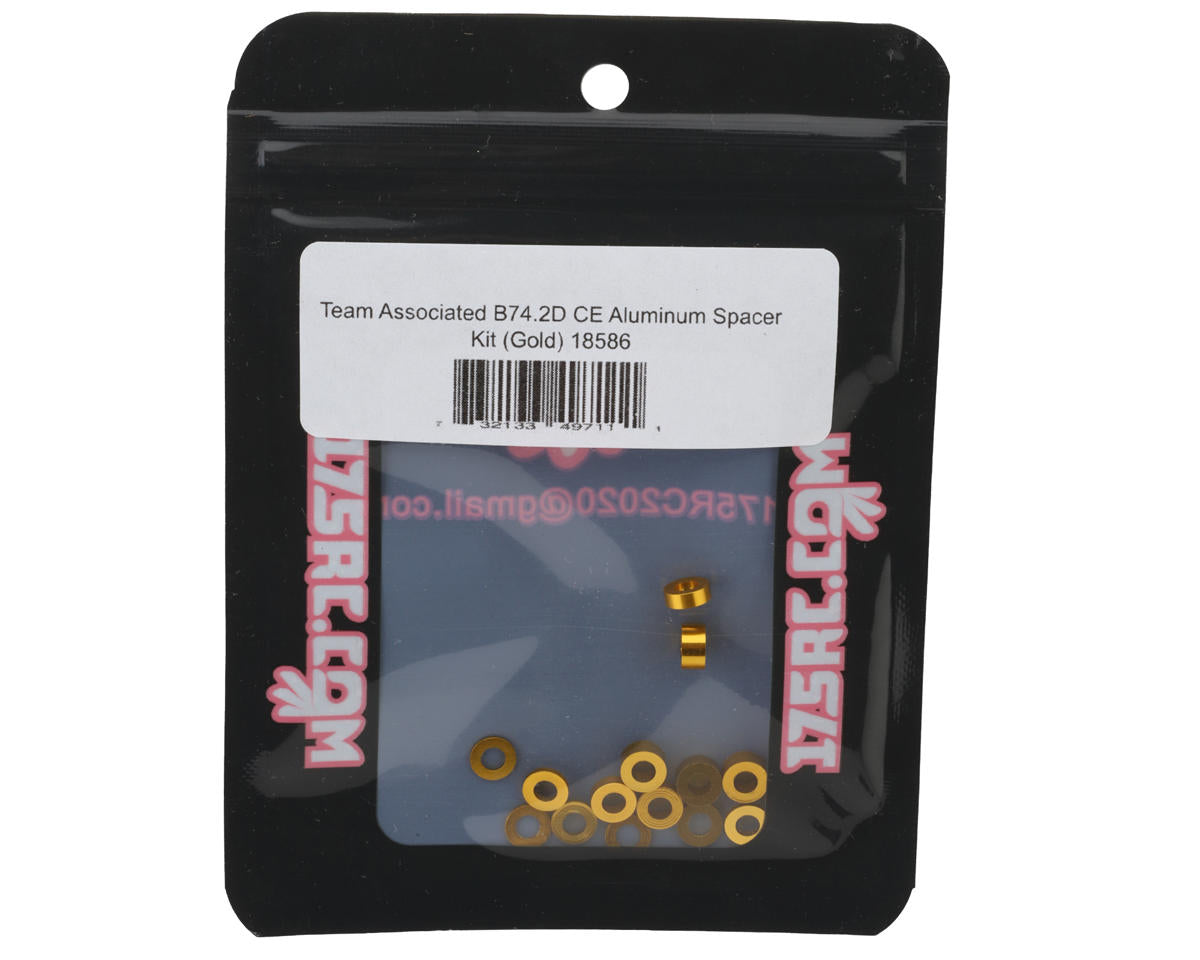 175RC Team Associated RC10B74.2D CE Aluminum Spacers Kit (Gold)