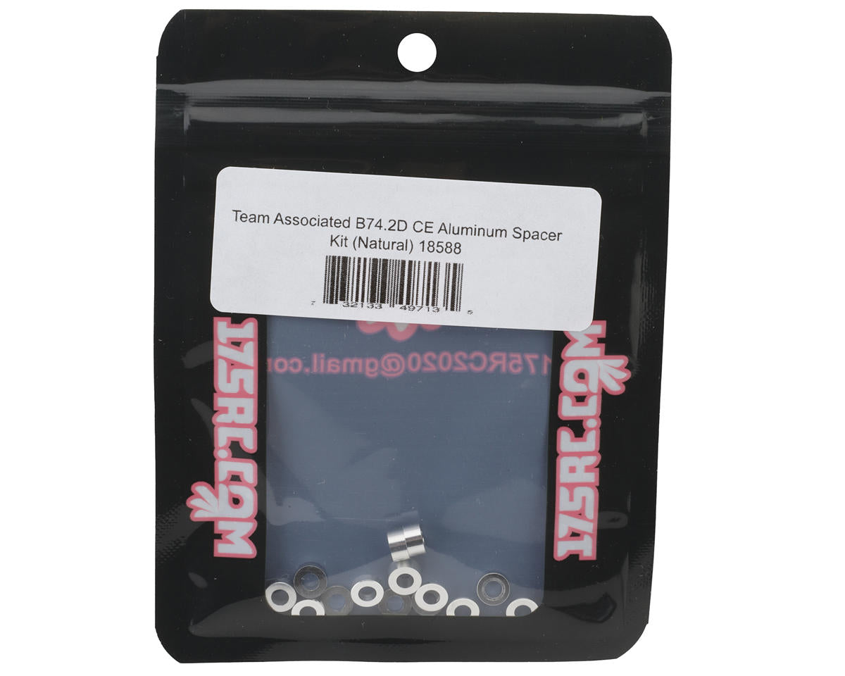 175RC Team Associated RC10B74.2D CE Aluminum Spacers Kit (Silver)