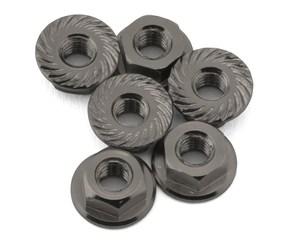 175RC Team Associated RC10B74.2D CE Aluminum Serrated Wheel Nuts (Grey) (6)