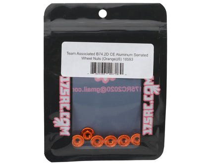 175RC Team Associated RC10B74.2D CE Aluminum Serrated Wheel Nuts (Orange) (6)