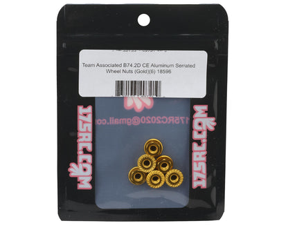 175RC Team Associated RC10B74.2D CE Aluminum Serrated Wheel Nuts (Gold) (6)