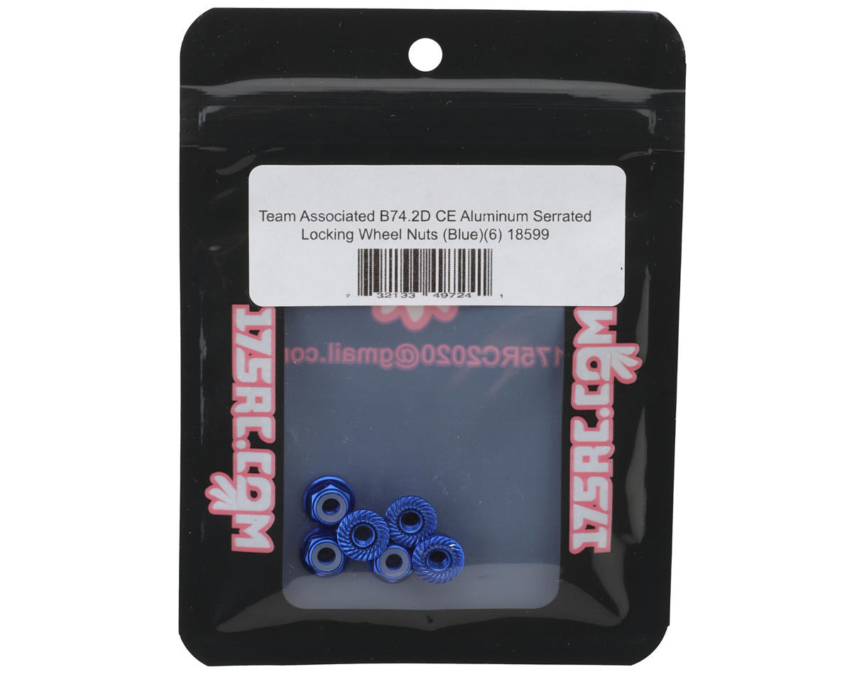 175RC Team Associated RC10B74.2D CE Aluminum Serrated Locking Wheel Nuts