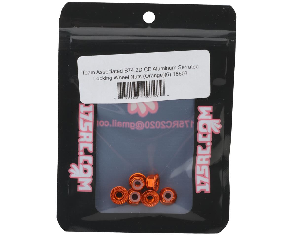 175RC Team Associated RC10B74.2D CE Aluminum Serrated Locking Wheel Nuts