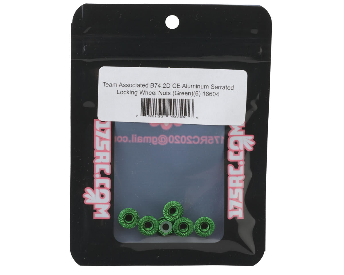 175RC Team Associated RC10B74.2D CE Aluminum Serrated Locking Wheel Nuts