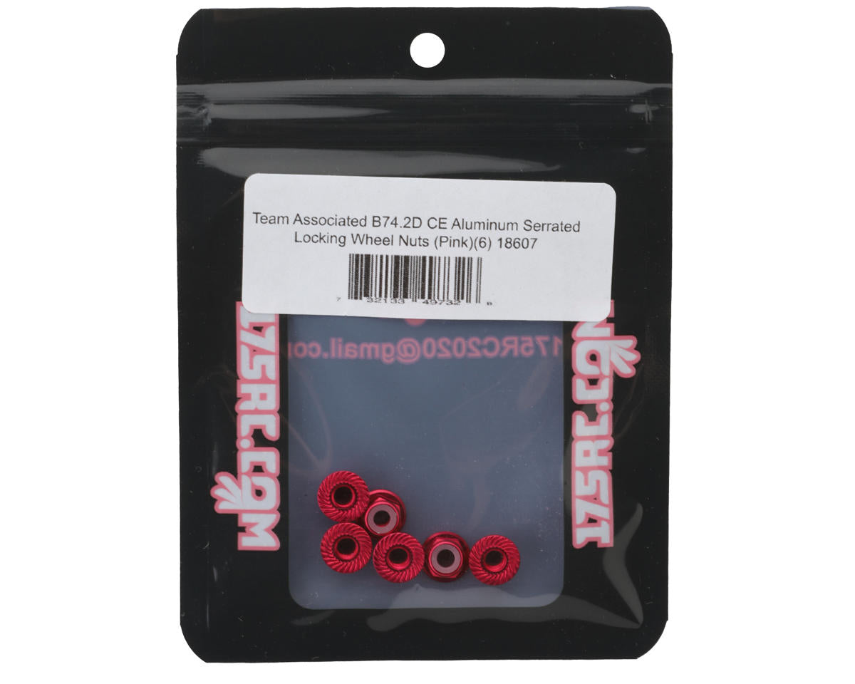 175RC Team Associated RC10B74.2D CE Aluminum Serrated Locking Wheel Nuts