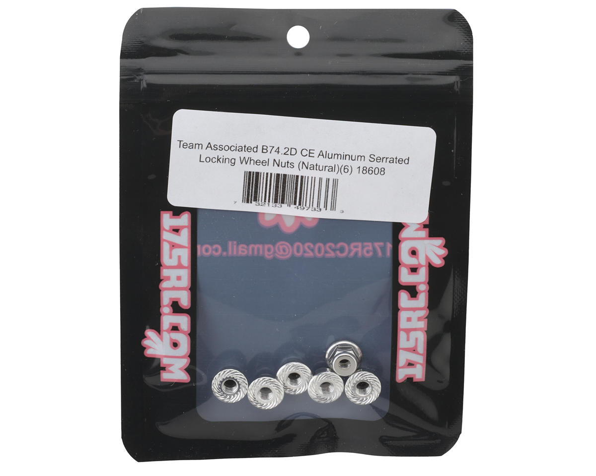 175RC Team Associated RC10B74.2D CE Aluminum Serrated Locking Wheel Nuts