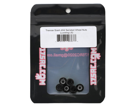 175RC Aluminum Serrated Wheel Nuts for Traxxas Slash 4x4 (Black) (6)