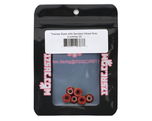 175RC Aluminum Serrated Wheel Nuts for Traxxas Slash 4x4 (Red) (6)