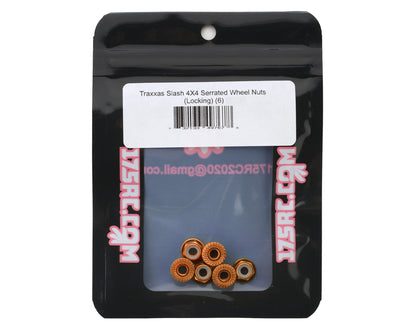 175RC Aluminum Serrated Wheel Nuts for Traxxas Slash 4x4 (Orange) (6)