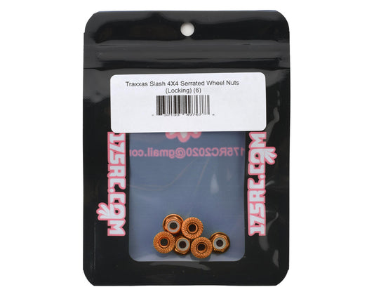 175RC Aluminum Serrated Wheel Nuts for Traxxas Slash 4x4 (Orange) (6)