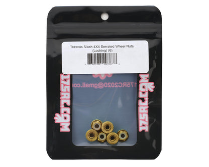175RC Aluminum Serrated Wheel Nuts for Traxxas Slash 4x4 (Gold) (6)