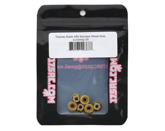 175RC Aluminum Serrated Wheel Nuts for Traxxas Slash 4x4 (Gold) (6)