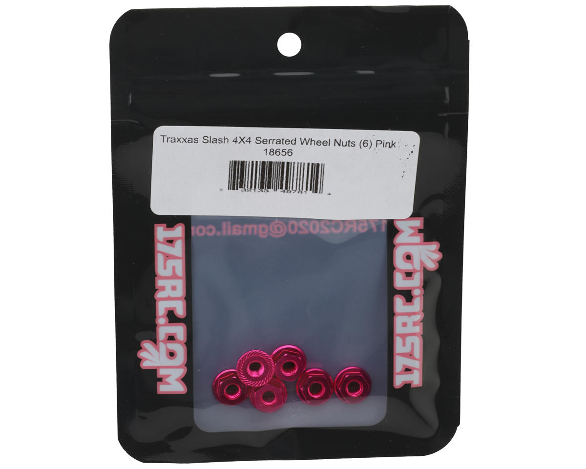 175RC Serrated Wheel Nuts for Traxxas® Slash® (6) (Pink)